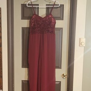 XL Burgundy Jumpsuit